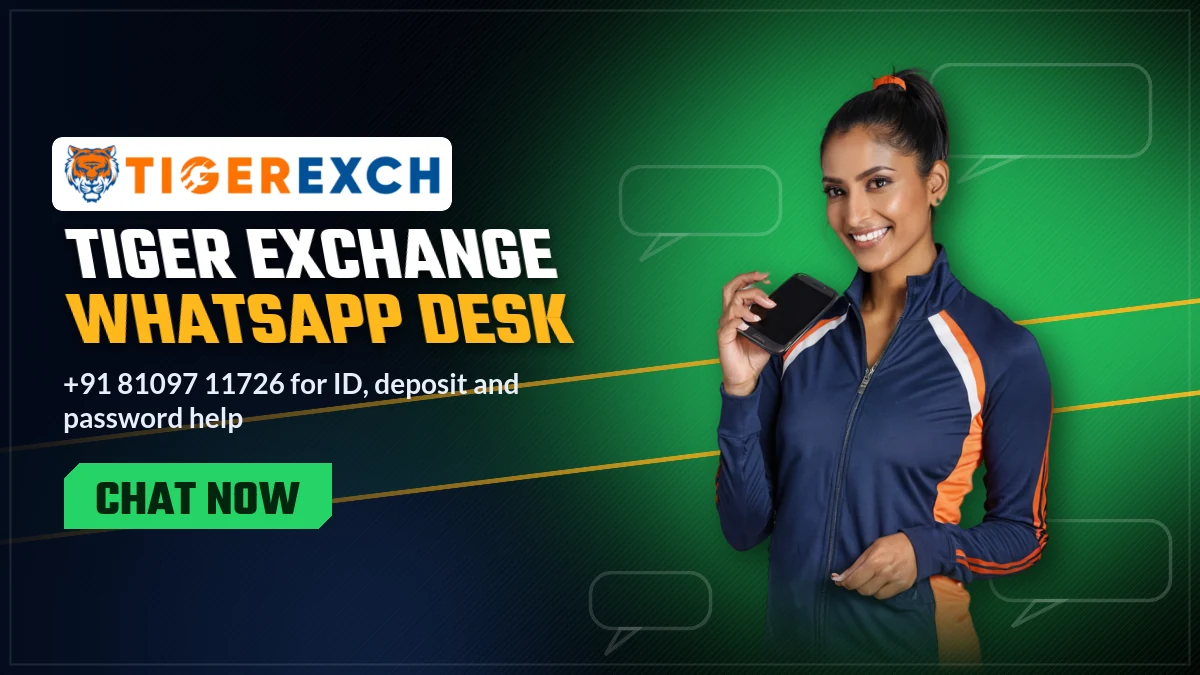 Tiger Exchange WhatsApp number +91 81097 11726 banner for a ready-made ID and deposit help